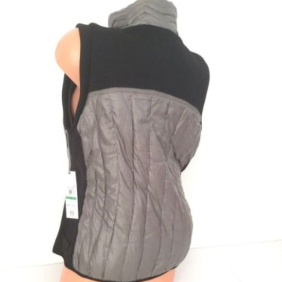 Green Contrast Trim Quilted Outerwear Vest - Picture 2 of 5